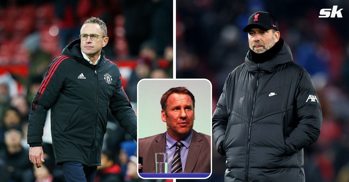[L-to-R] Ralf Rangnick and Jurgen Klopp; (inset) Paul Merson