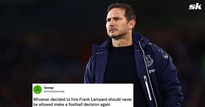 "Worst managerial appointment in Premier League history" - Fans slam Frank Lampard as Everton run the risk of suffering relegation for the first time since 1951
