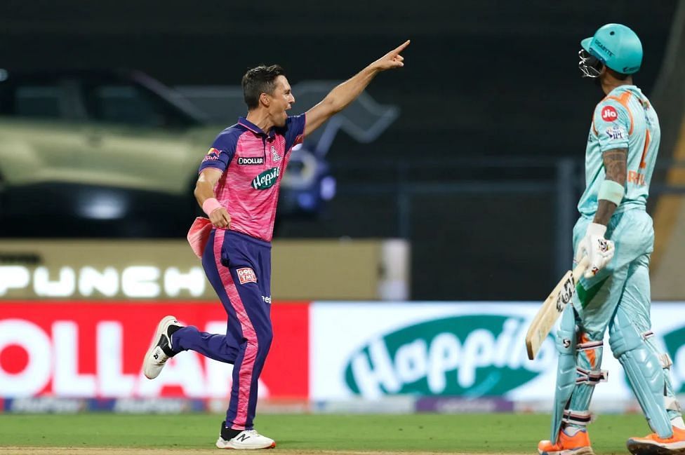 Trent Boult castled KL Rahul with his very first delivery [P/C: iplt20.com]