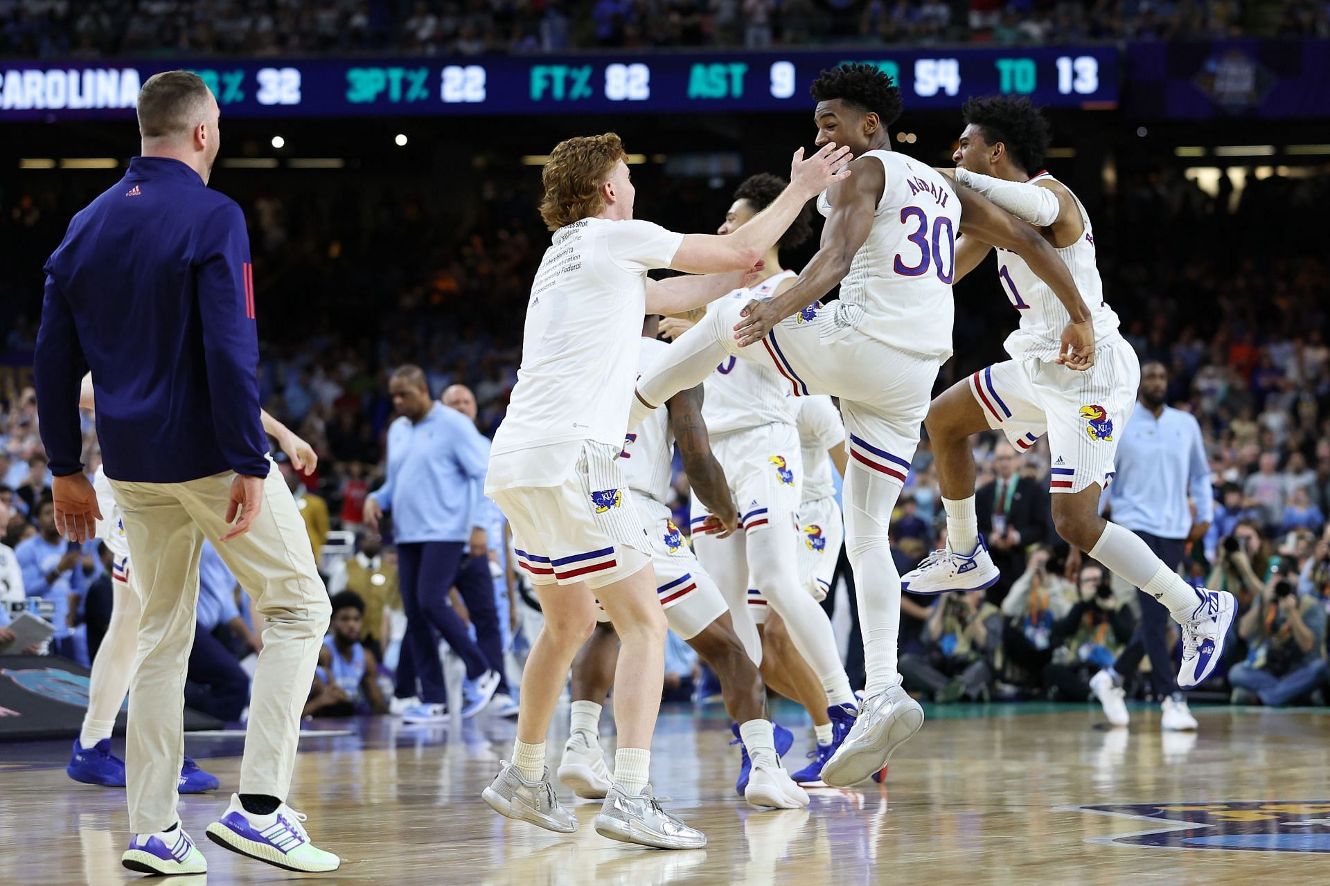 The Jayhawks after winning the national championship