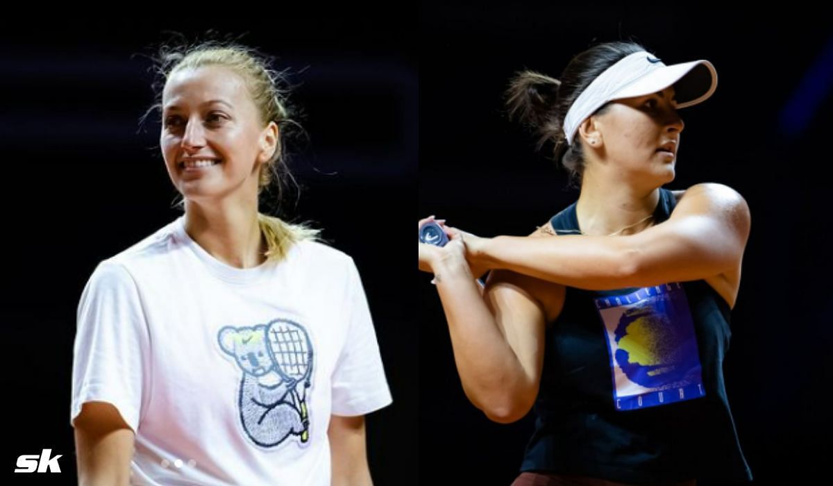 Petra Kvitova (L) and Bianca Andreescu