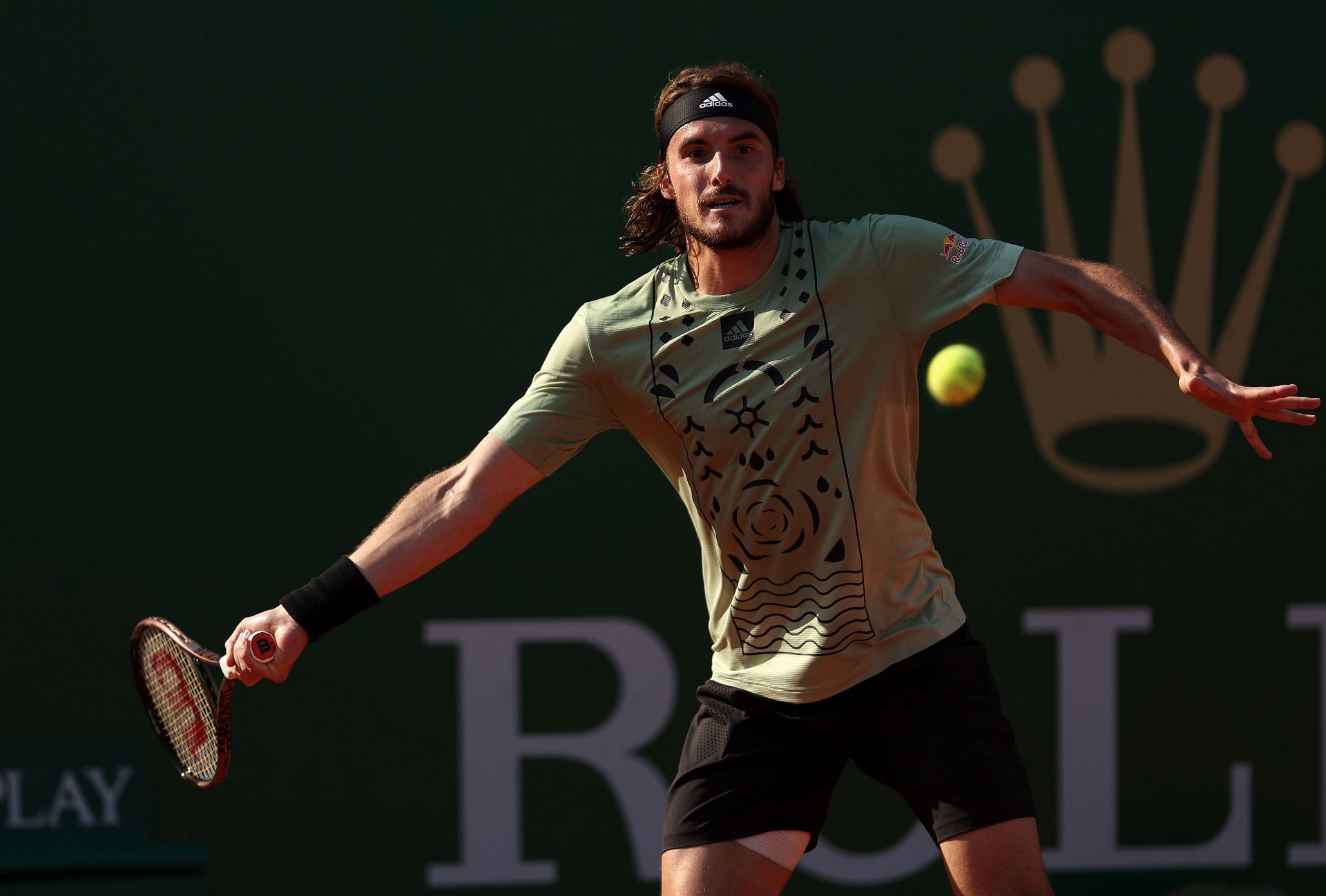 Stefanos Tsitsipas in action at the 2022 Monte-Carlo Masters