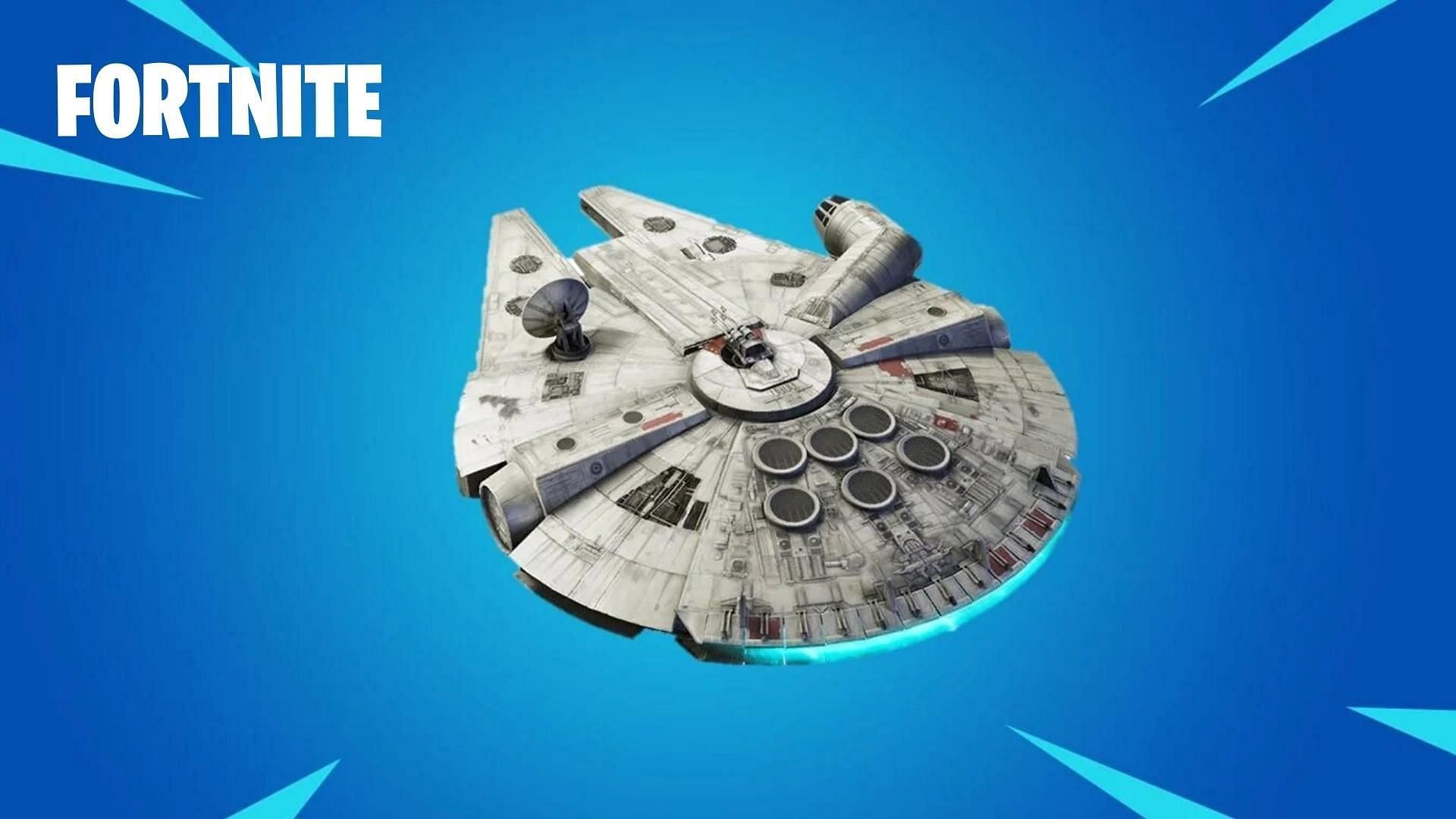 Star Wars Millennium Falcon glider is one of the rarest free Fortnite cosmetics in-game (Image via Epic Games)