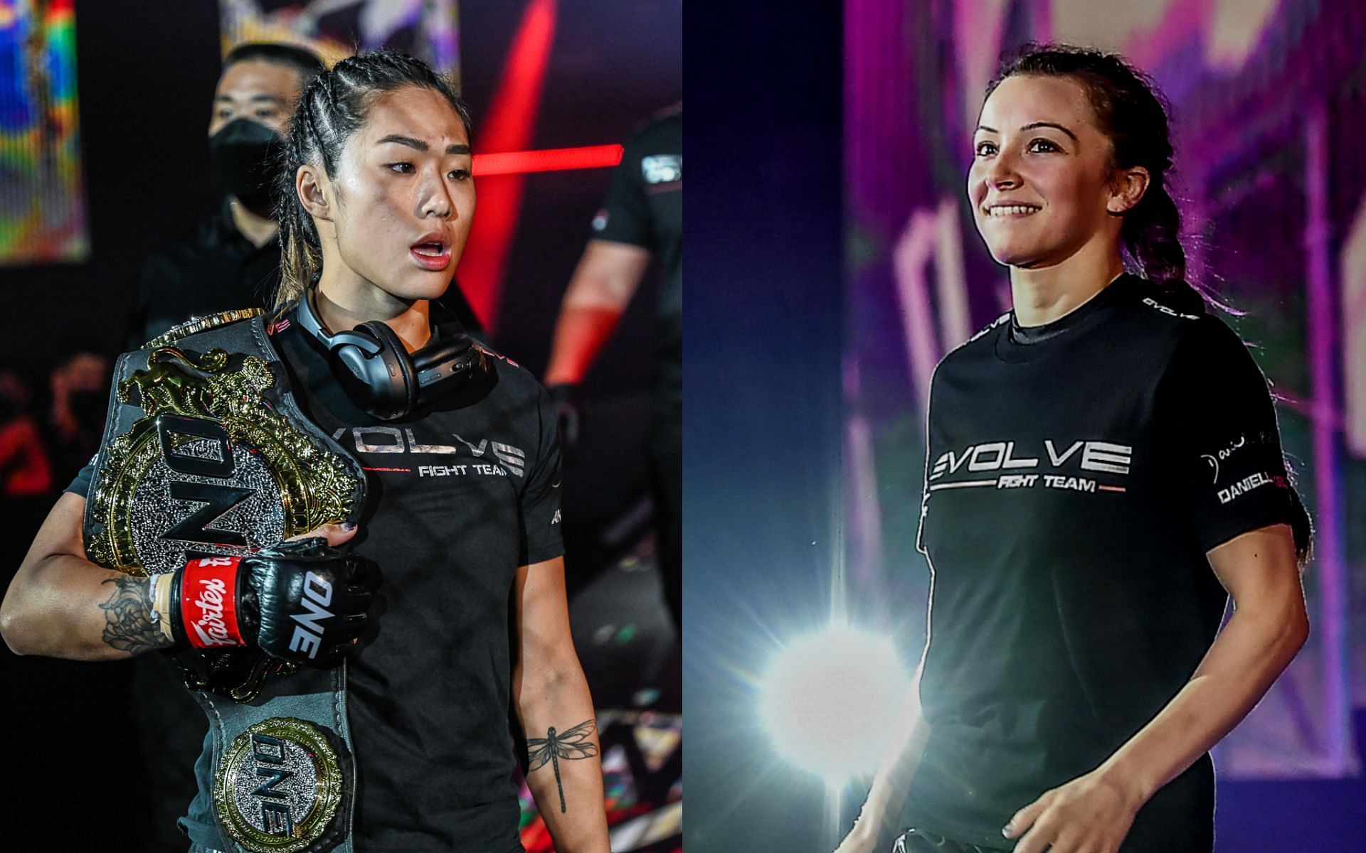 Angela Lee (left) says she would love to have a grappling match against Danielle Kelly (right). [Photos ONE Championship]