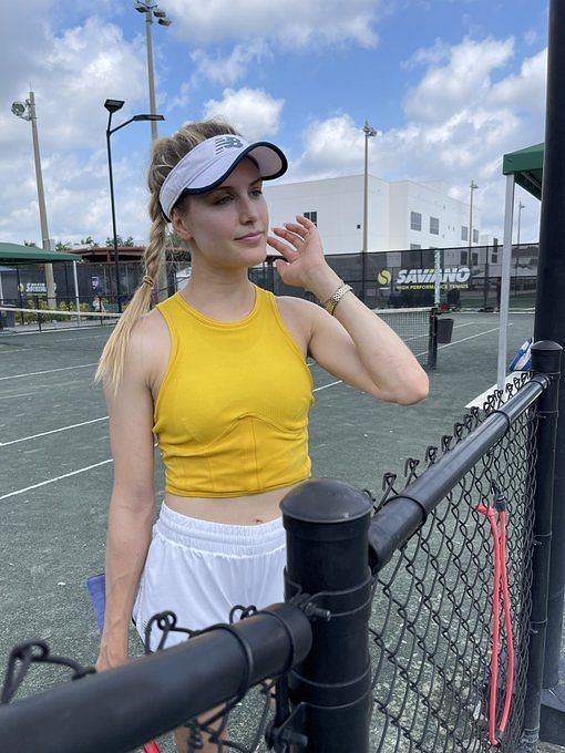 Eugenie Bouchard spotted at New Balance track launch alongside Gabby Thomas