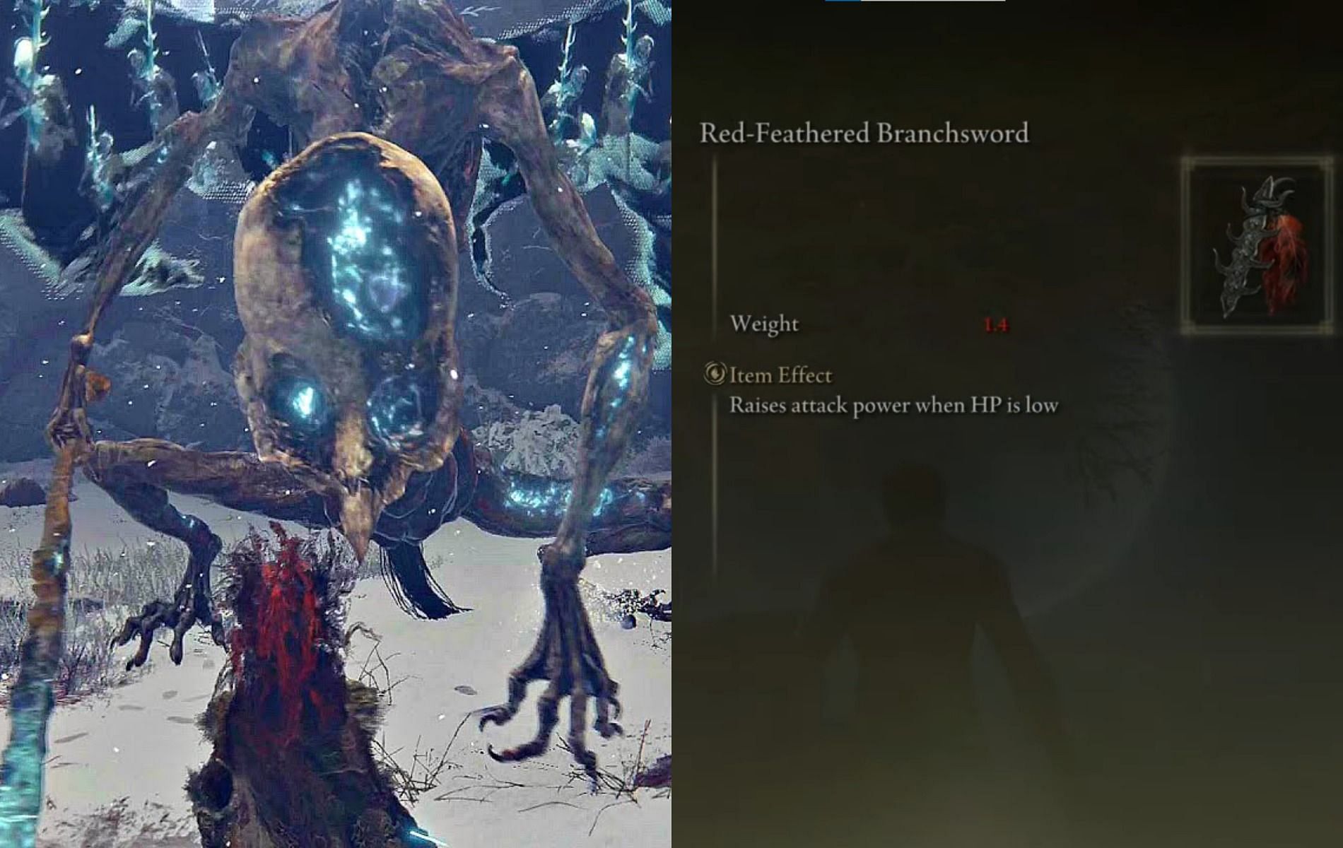 Obtaining the Red-Feathered Branchsword Talisman in Elden Ring (Images via Elden Ring and Reddit)
