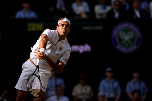 Roger Federer during the 2019 Wimbledon final