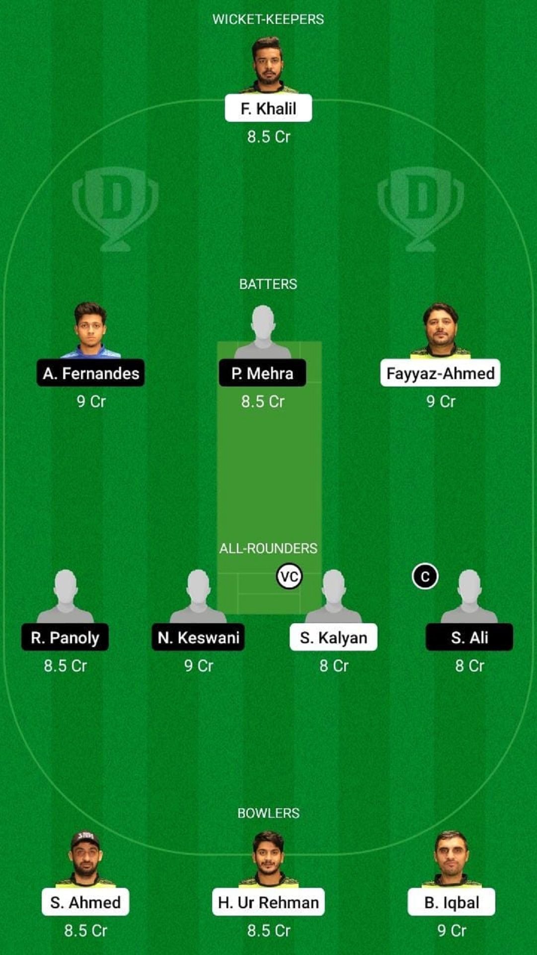 KAS vs DCS Dream11 Fantasy Suggestion #1