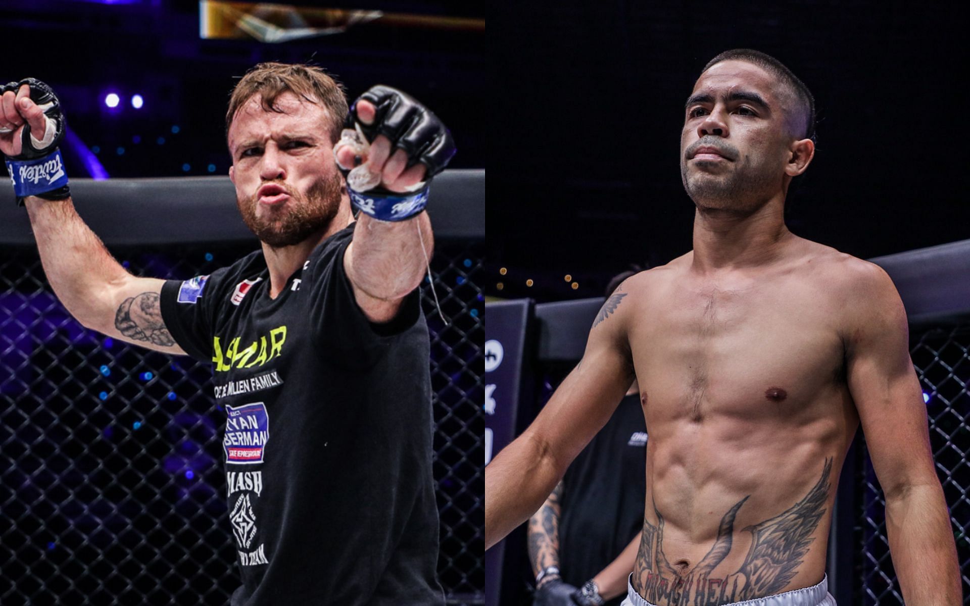 Danial Williams (right) says Jarred Brooks&#039; (left) energy and heel persona is a welcome injection into ONE Championship&#039;s strawweight division. [Photos: ONE Championship]