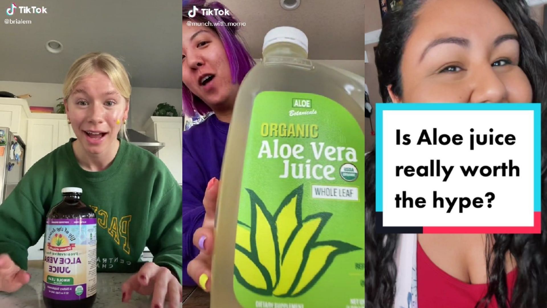 TikTok is all praise for this new health trend (Images via TikTok/brialem, munch.with.momo, and dr.arreloa)