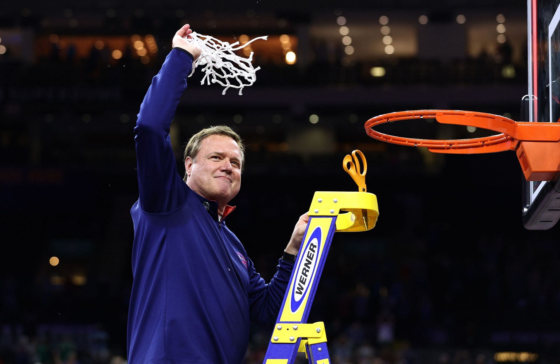 Kansas Jayhawks coach Bill Self after defeating the North Carolina Tar Heels