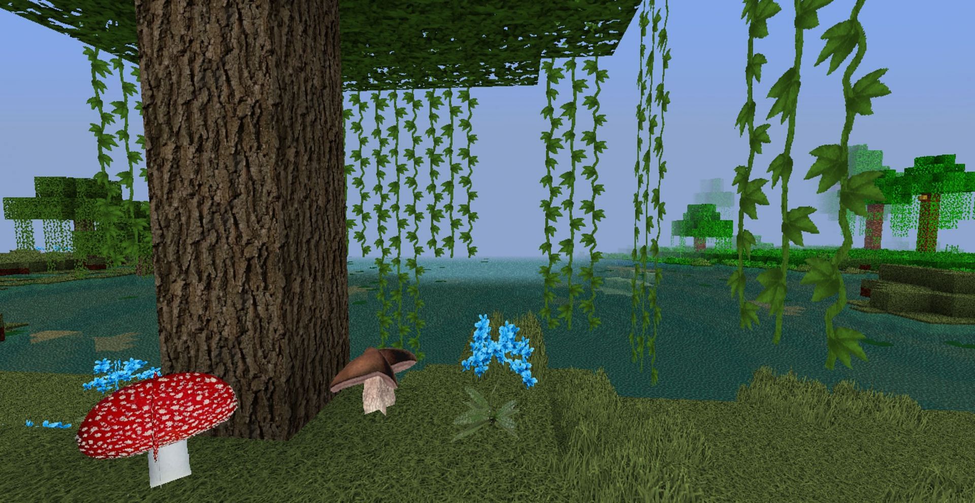 A swamp biome rendered in Zedercraft (Image via Zeder95/PlanetMinecraft)