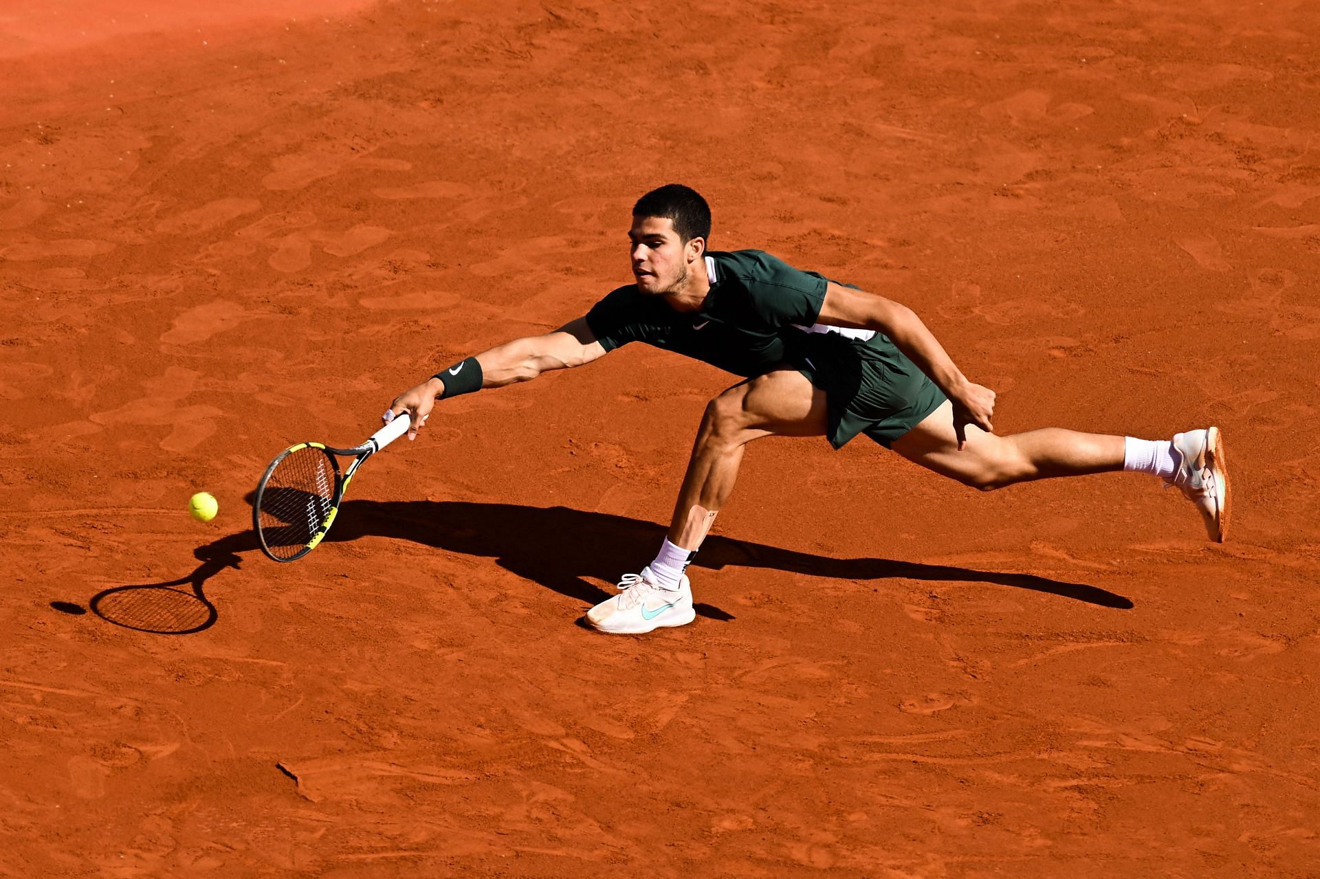 Alcaraz in action in Barcelona