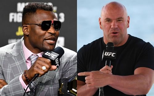 Francis Ngannou (left); Dana White (right).