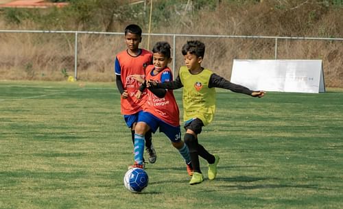 Sprinting towards a brighter future: Children play their hearts out in the Little Gaurs League. Image: FC Goa on Facebook