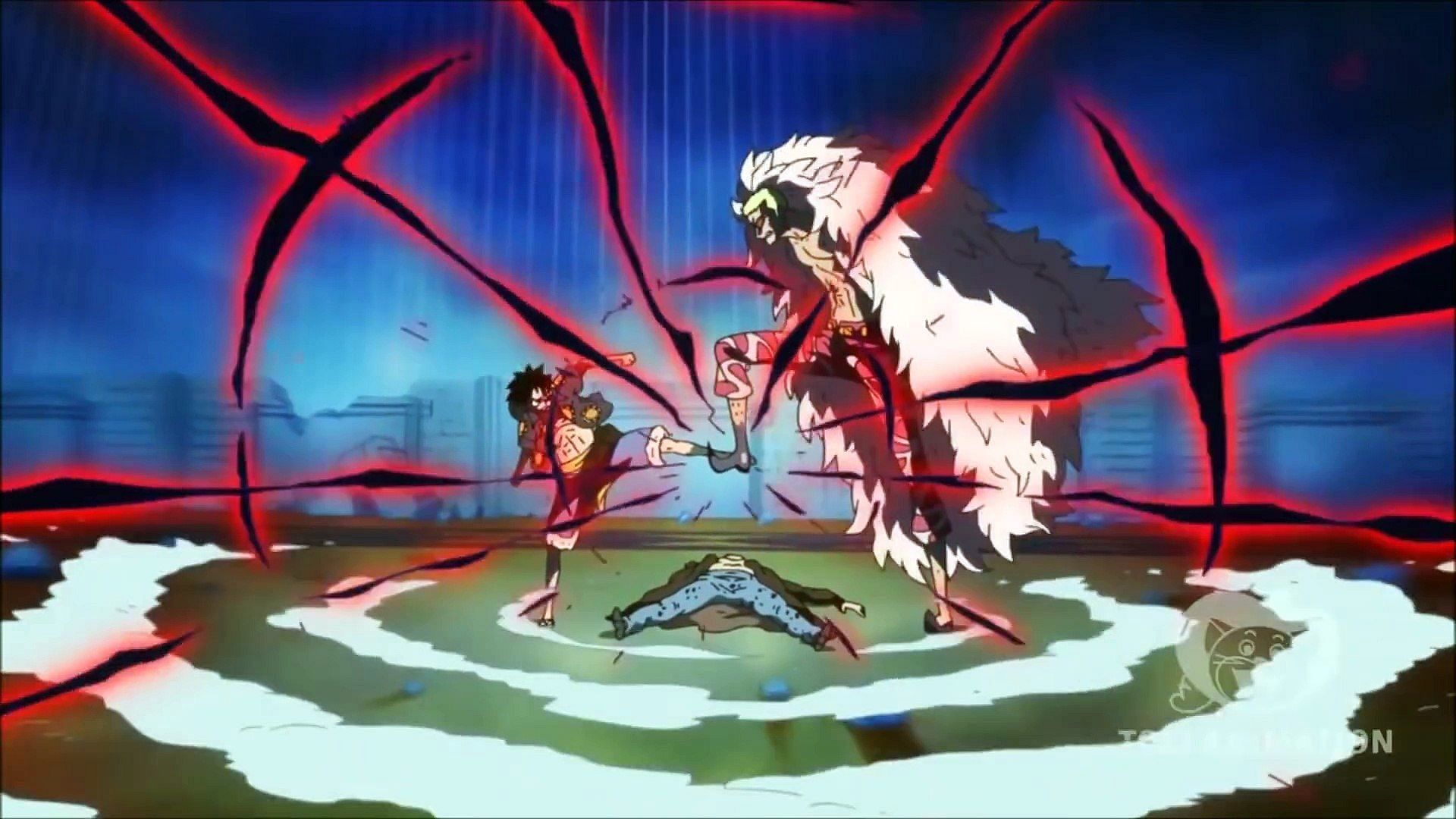 A Conqueror&#039;s Haki clash as seen in the &#039;One Piece&#039; anime (Image via Toei Animation)