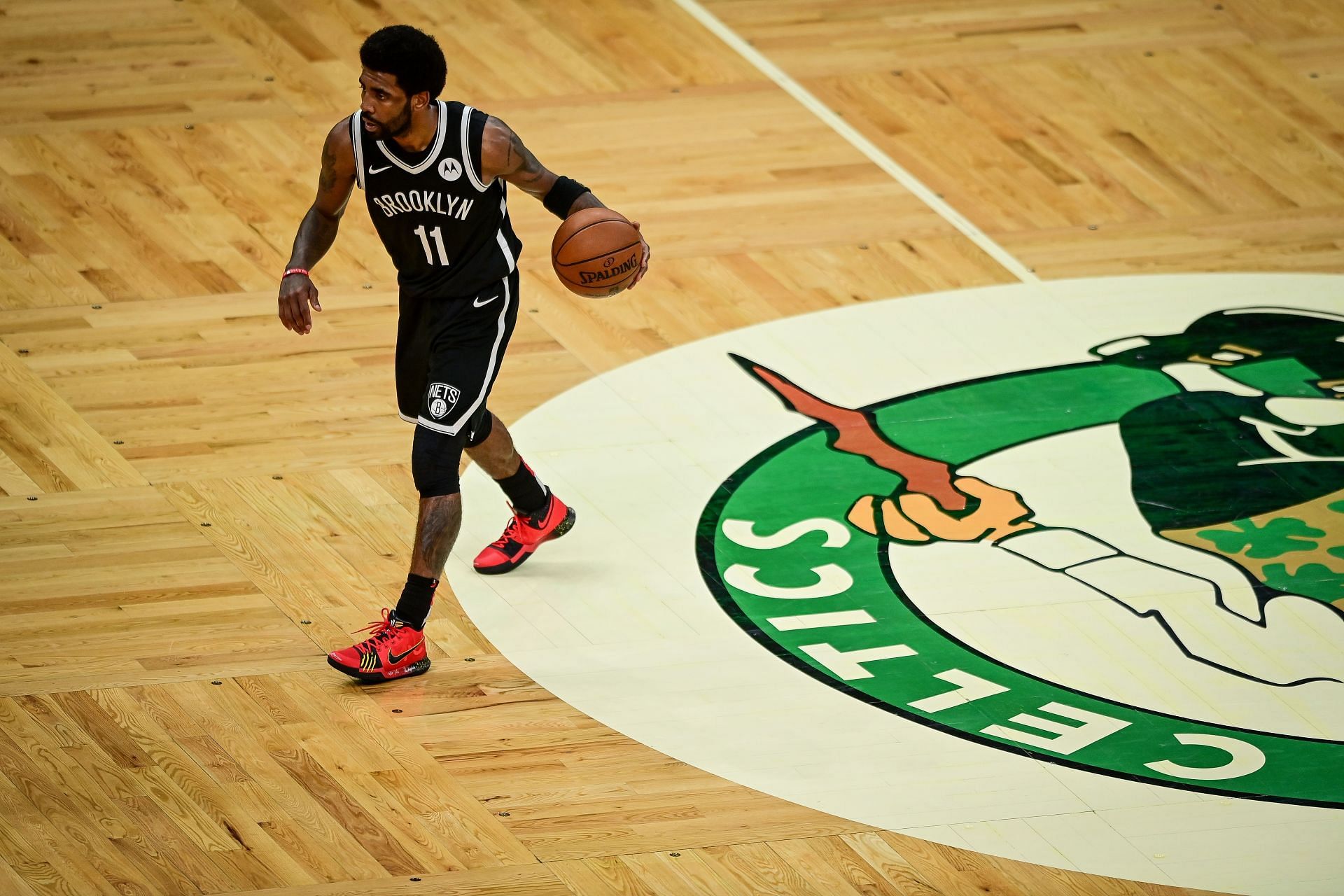 Kyrie Irving of the Brooklyn Nets in Boston