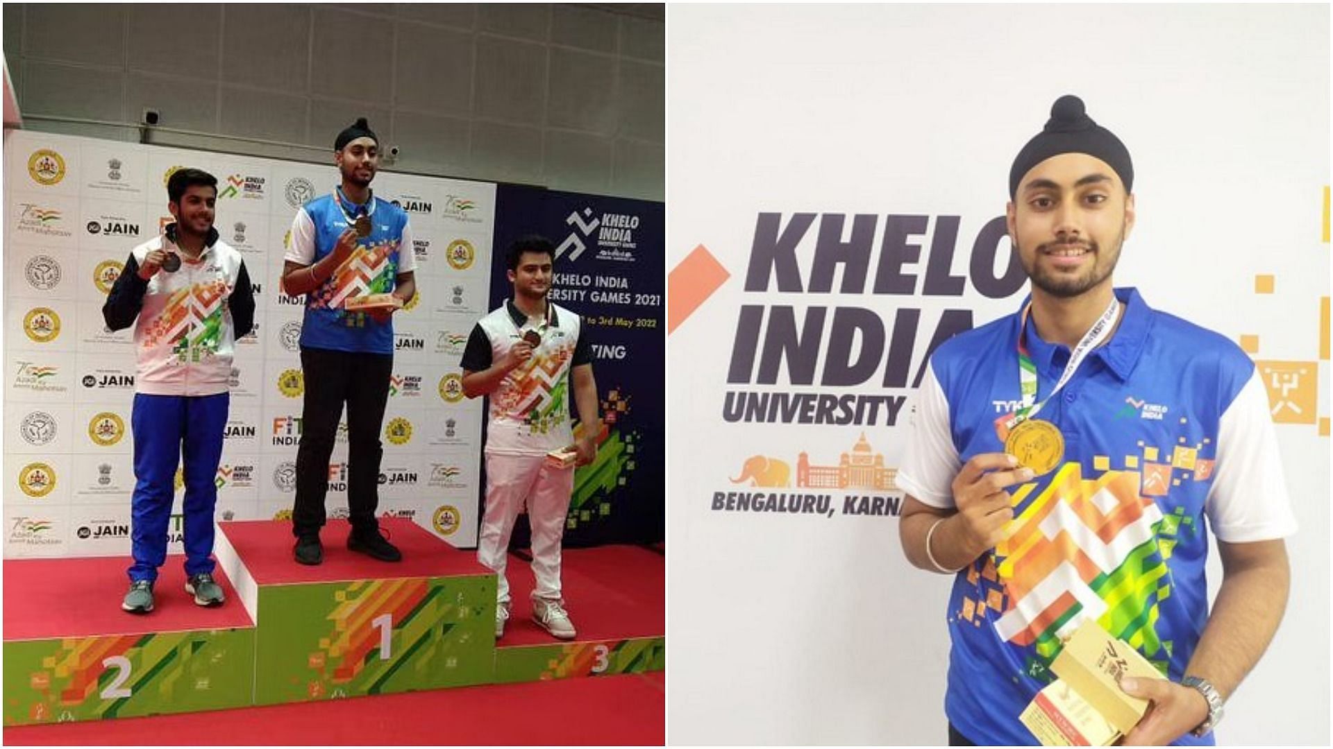 Sartaj Singh wins gold at Khelo India University Games 2021 (Pic Credit: Khelo India)