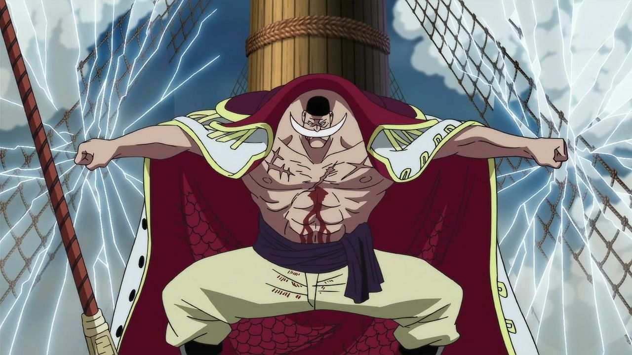 Whitebeard as seen during the anime&#039;s Marineford arc (Image via Toei Animation)