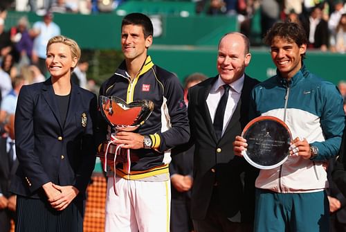 Novak Djokovic is all smiles after getting past Rafael Nadal in the 2013 final in Monte Carlo