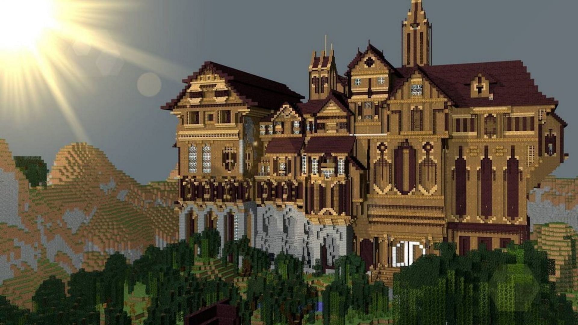 Explore the eerie mansion at your own peril (Image via Hypixel/PlanetMinecraft)