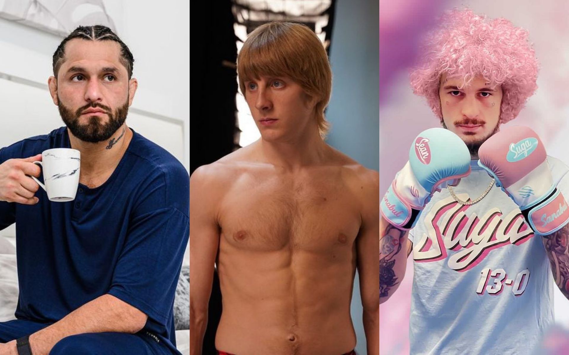 (L to R) Jorge Masvidal, Paddy Pimblett, and Sean O&#039;Malley (Image courtesy: @gamebredfighter, @theufcbaddy and @sugaseanmma on Instagram)