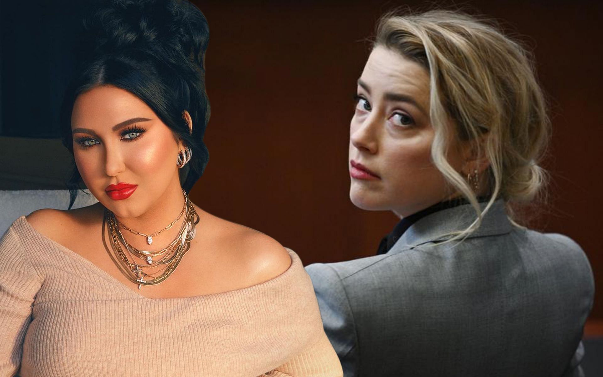 YouTuber Jaclyn Hill recounts interaction with Amber Heard (Image via jaclynhill/Instagram and AP)