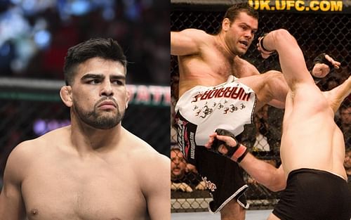 Kelvin Gastelum (left), Gabriel Gonzaga vs. Mirko Cro Cop at UFC 70 (right) [Images via UFC.com]