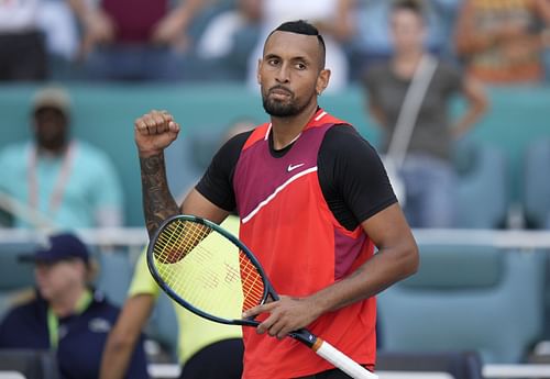 Nick Kyrgios at the 2022 Miami Open.