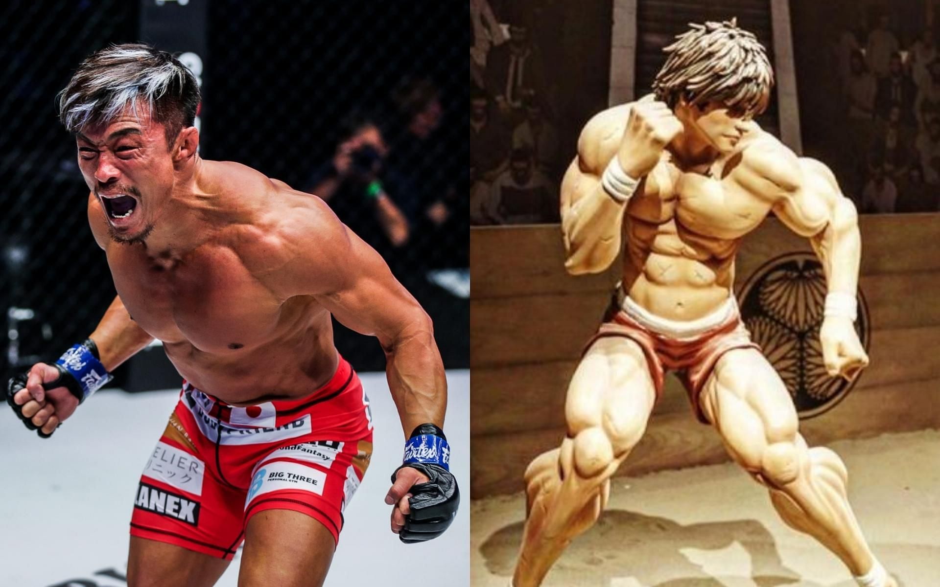 ONE Championship fighter Yoshihiro Akiyama (left) bears an uncanny resemblance to anime character Baki Hanma (right). (Images courtesy: ONE Championship, @akiyamachoo on Instagram)