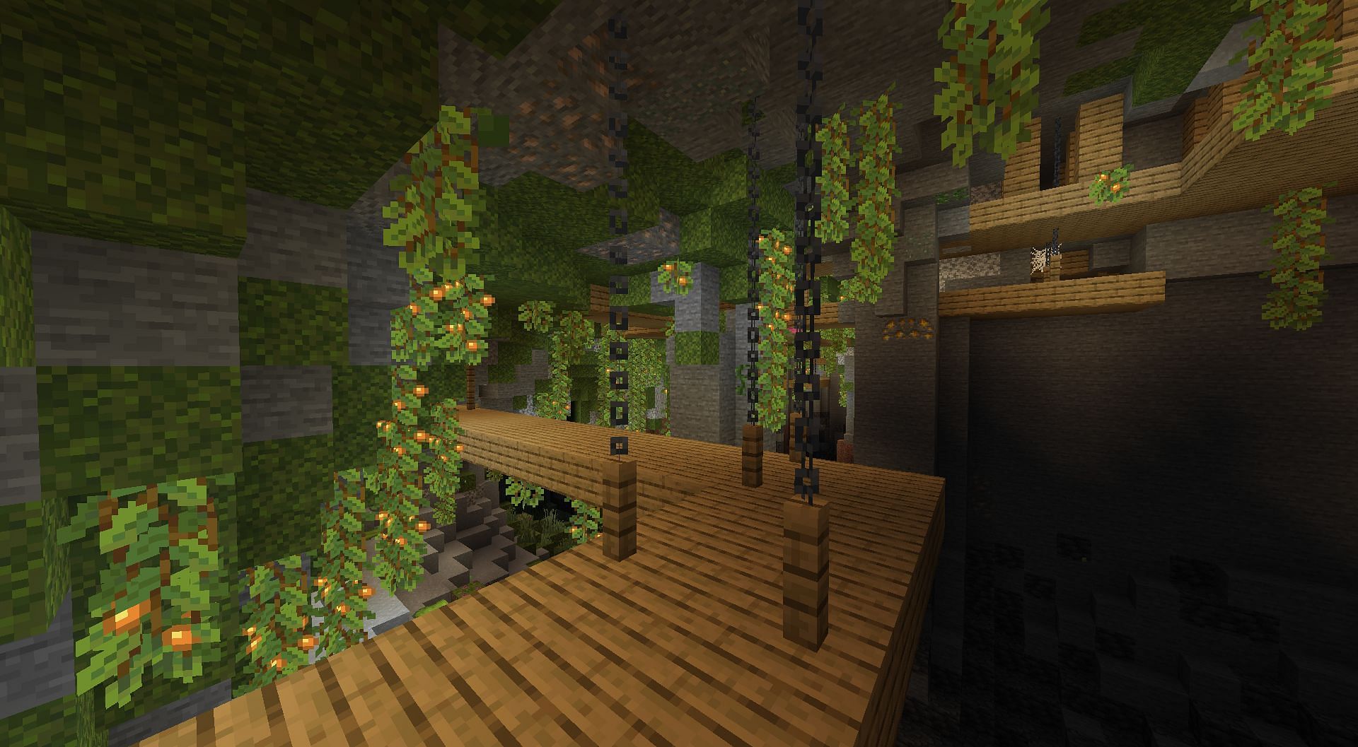 Biome with Mineshaft (Image via Minecraft)