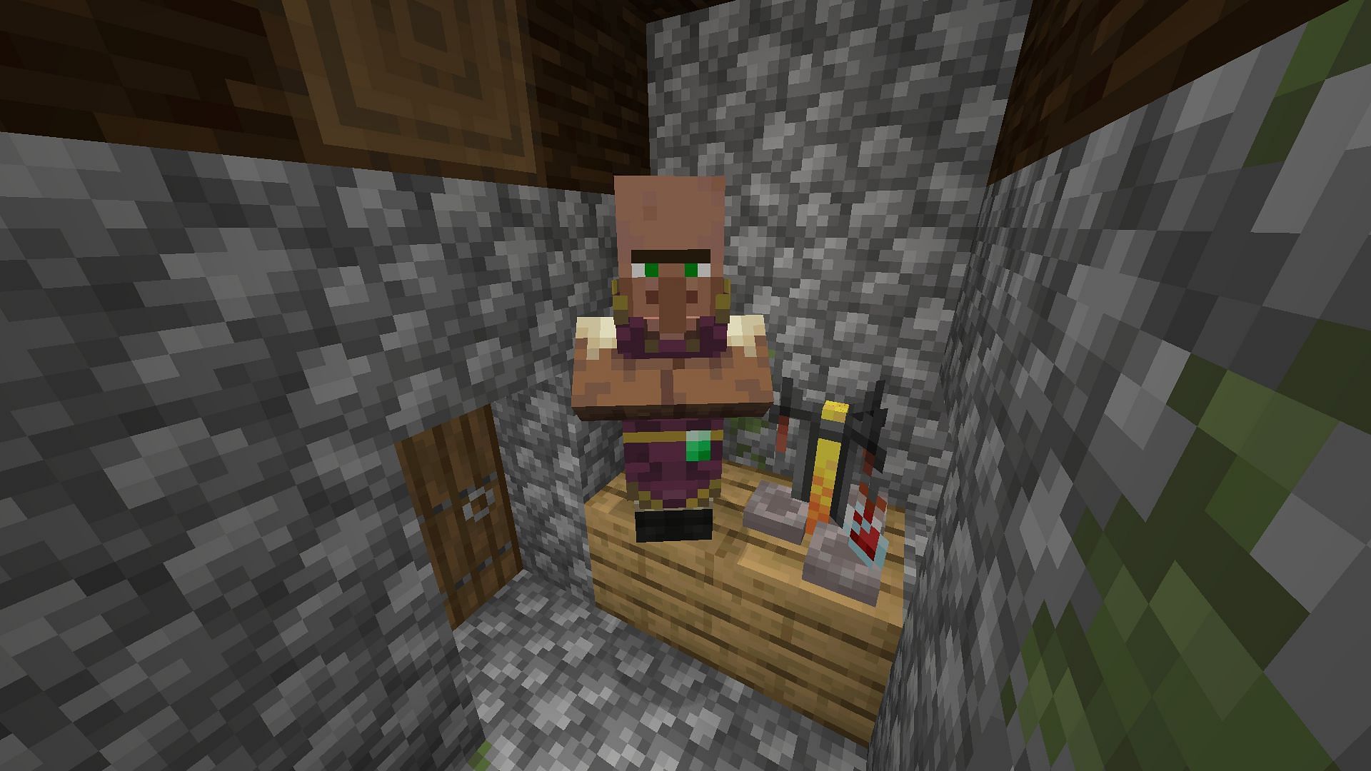 Cleric can take bottles for emeralds (Image via Mojang)