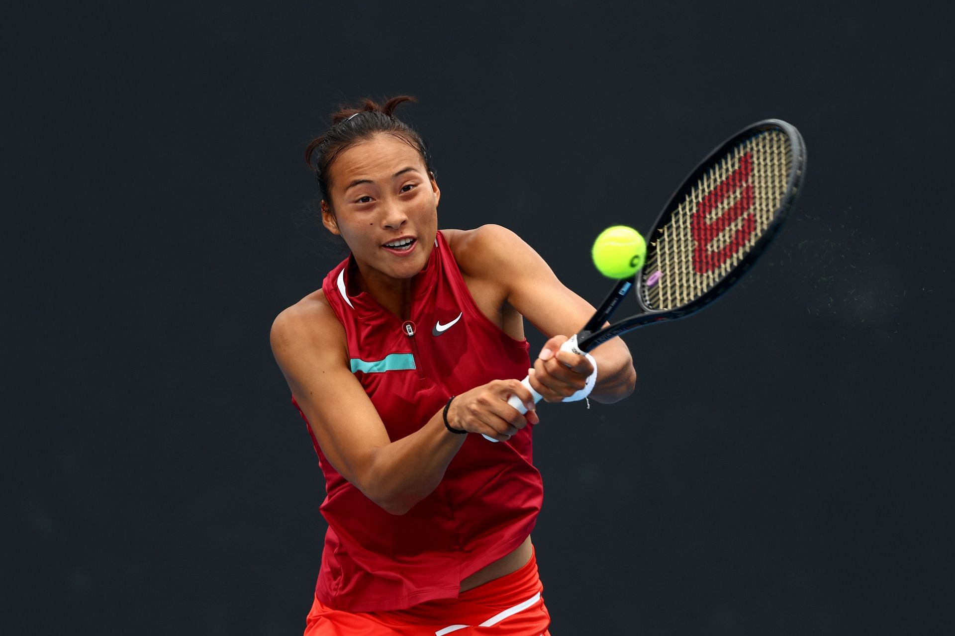 Qinwen Zheng at the 2022 Australian Open.