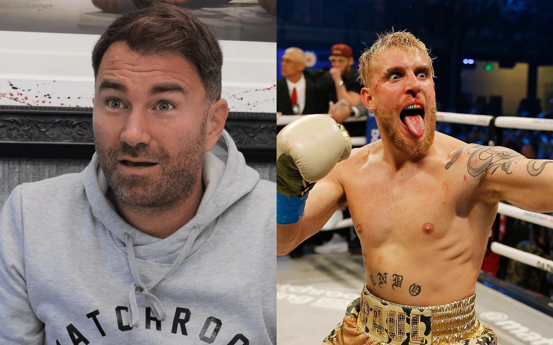 Eddie Hearn (left) and Jake Paul (right)