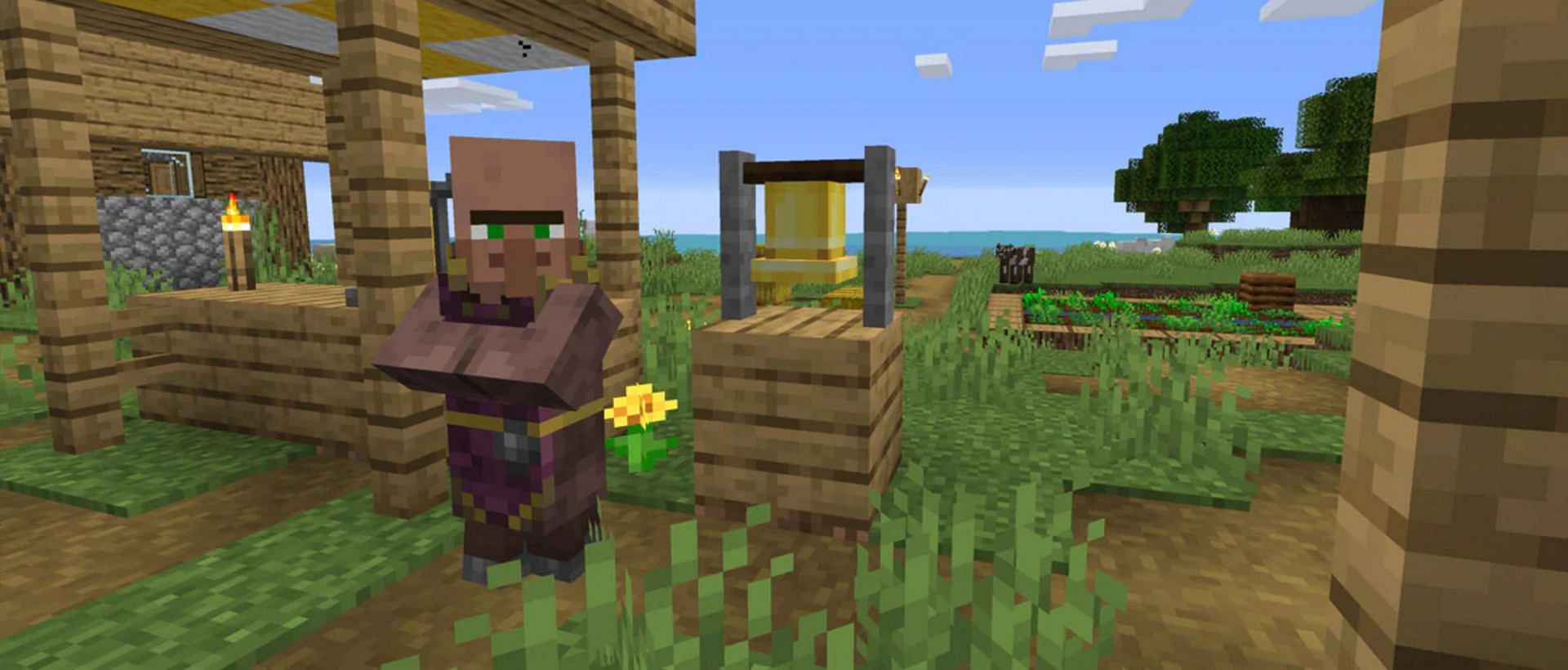 Bells can inform villagers of imminent danger (Image via Mojang)