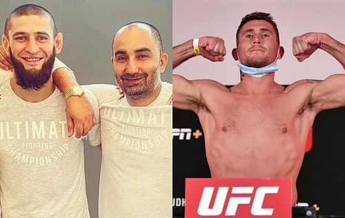 Khamzat Chimaev (left), Andreas Michael (center) & Darren Till (right) [Image Credits- @andreasthegeneral on Instagram]