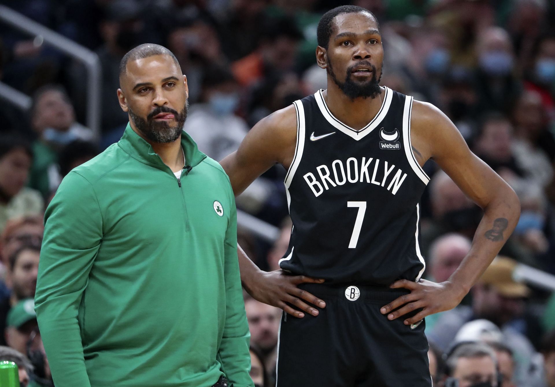 Boston Celtics head coach Ime Udoka is uniquely qualified to game plan against Kevin Durant. [Photo: The Boston Globe]