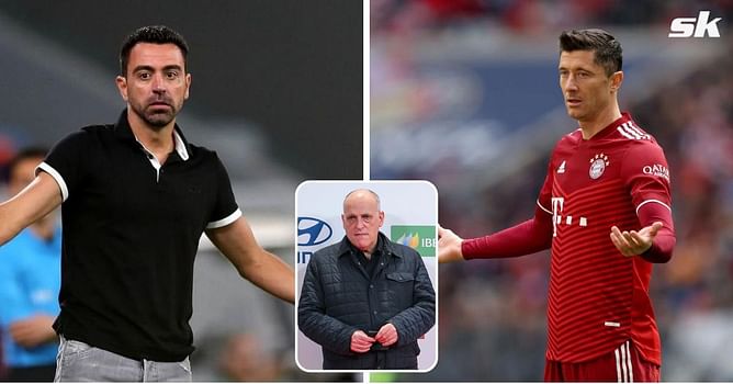 "I don't see him at Barcelona" - La Liga chief Javier Tebas explains why Robert Lewandowski will not be able to join Xavi's team