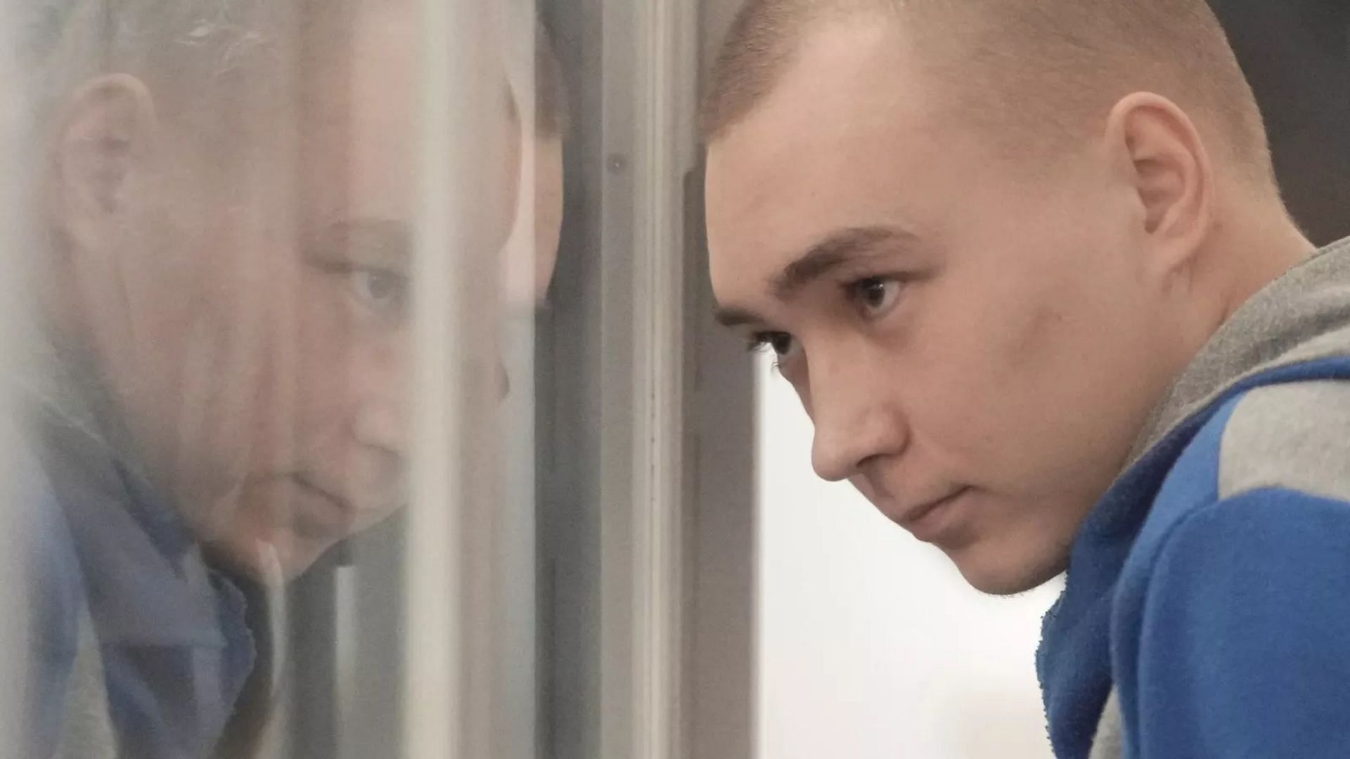 Russian Sergeant Vadim Shishimarin appears at a sentencing hearing on May 23, 2022, in Kyiv, Ukraine. (Image via Christopher Furlong/Getty Images)