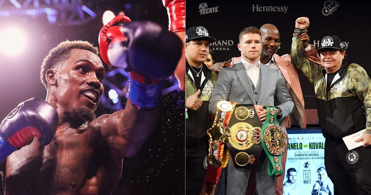 Charlo (left) and Canelo &amp; Hopkins (right)