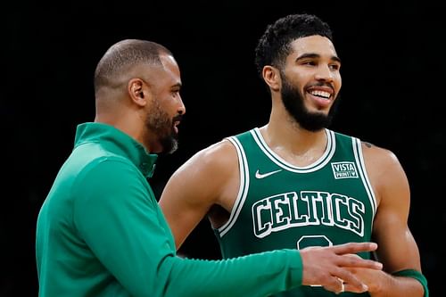 New Boston Celtics head coach Ime Udoka and All-Star Jayson Tatum have formed a bond that's made the team stronger and more resilient. [Photo: Boston.com]