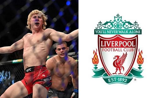 Paddy Pimblett (Left) and Liverpool F.C. logo (Right) (Images courtesy of Getty and @LFC Twitter)