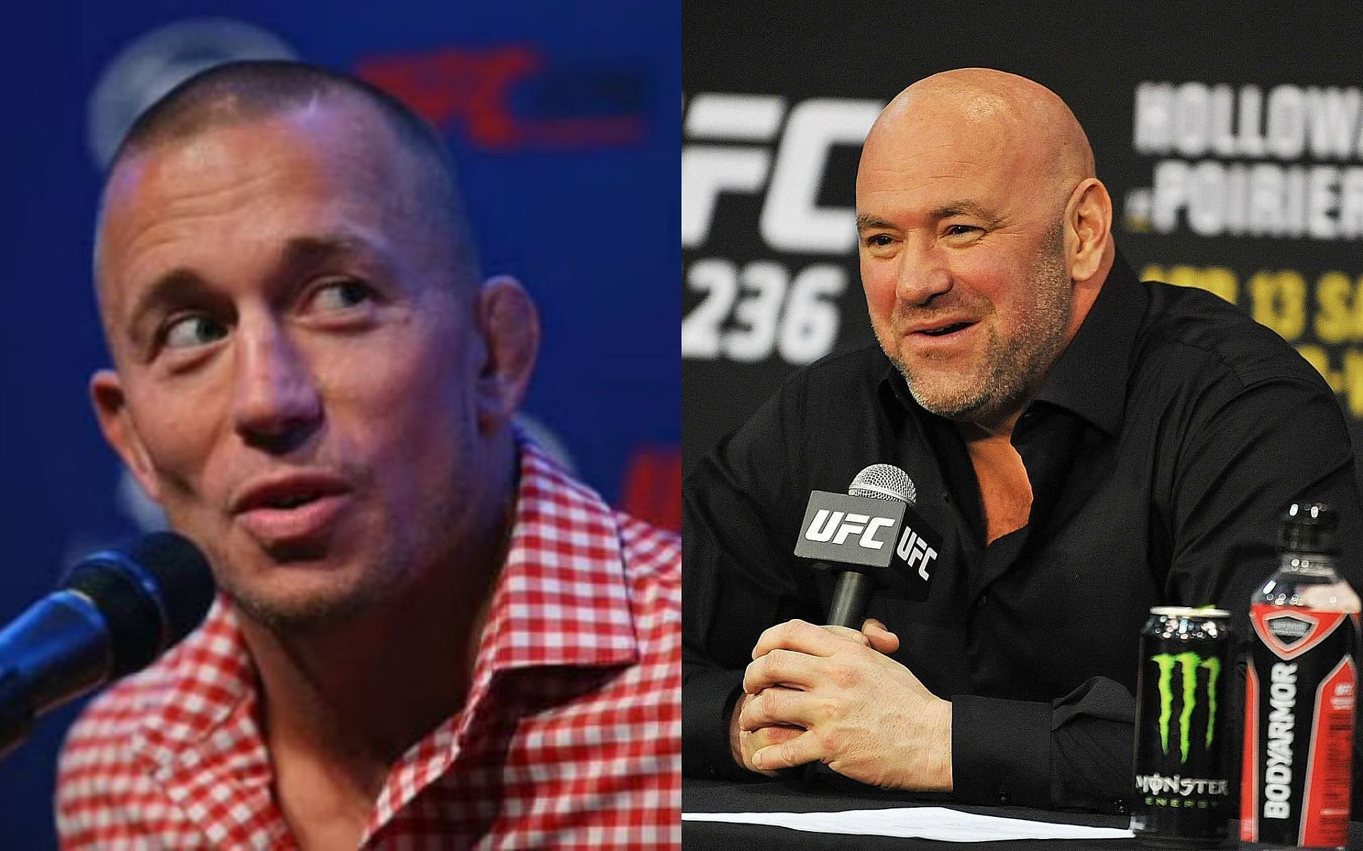 Georges St-Pierre (left) and Dana White (right)