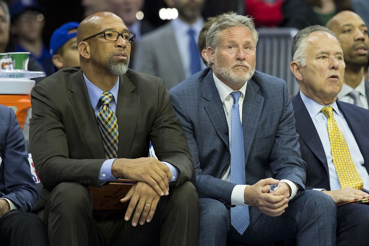 Monty Williams and Brett Brown on the sidelines