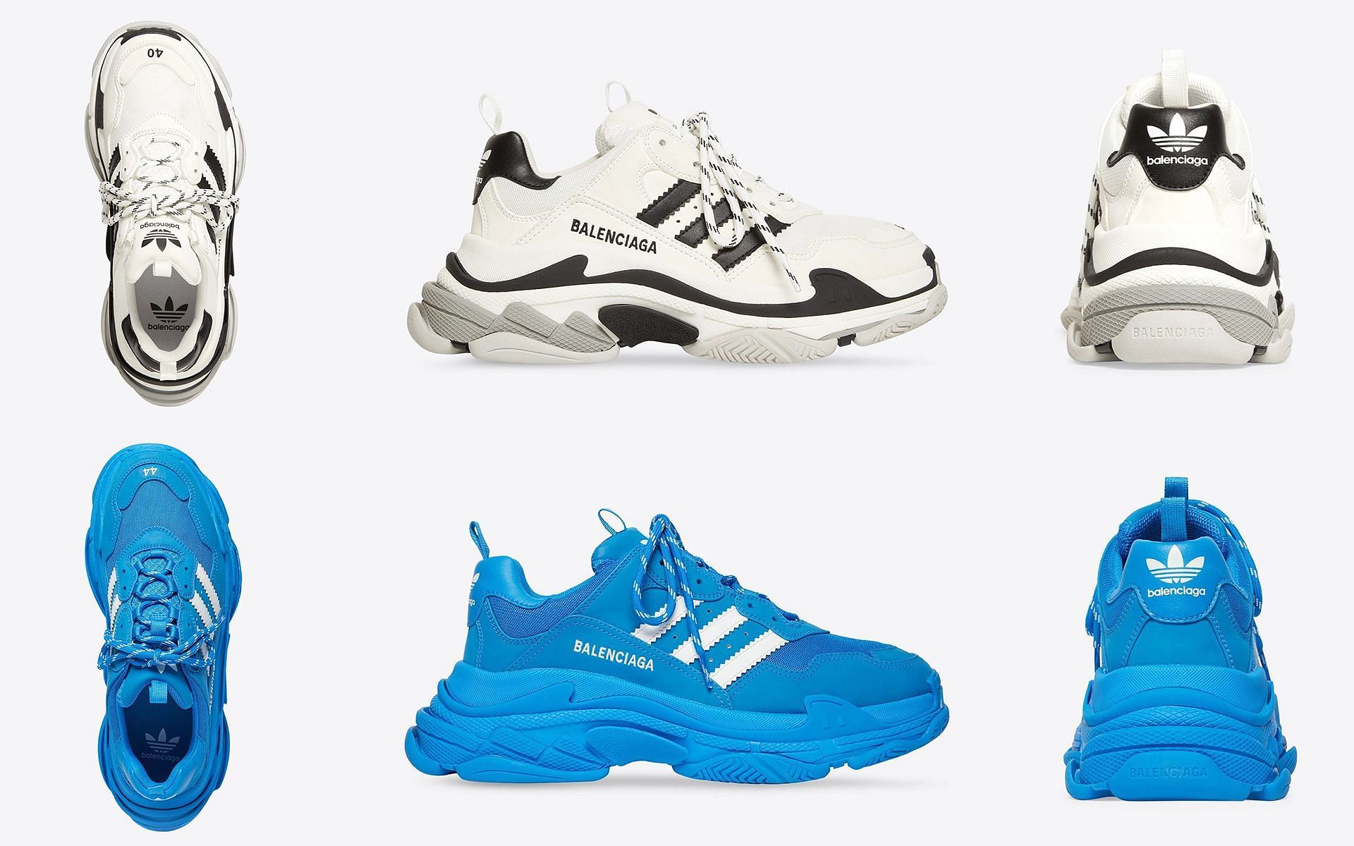Triple S sneakers introduced in white and blue colorways (Image via Sportskeeda)