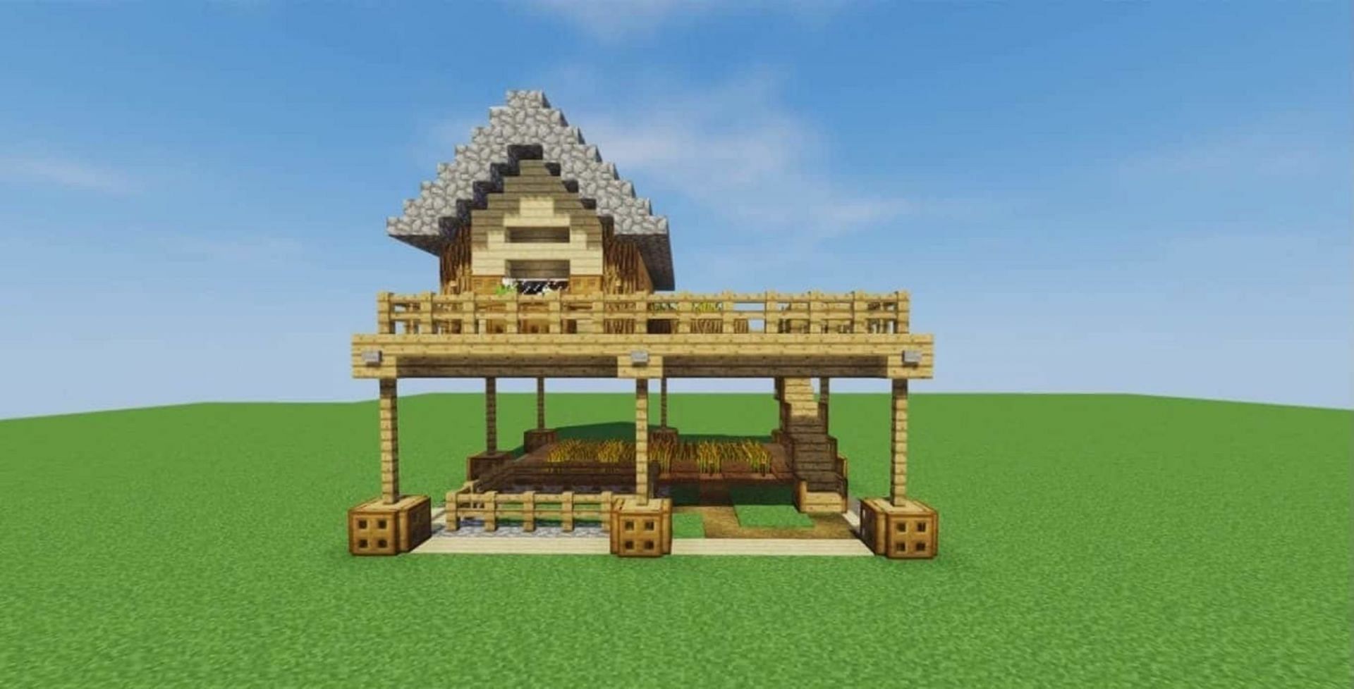 This house is raised to facilitate a farm below (Image via Smithers Boss/YouTube)