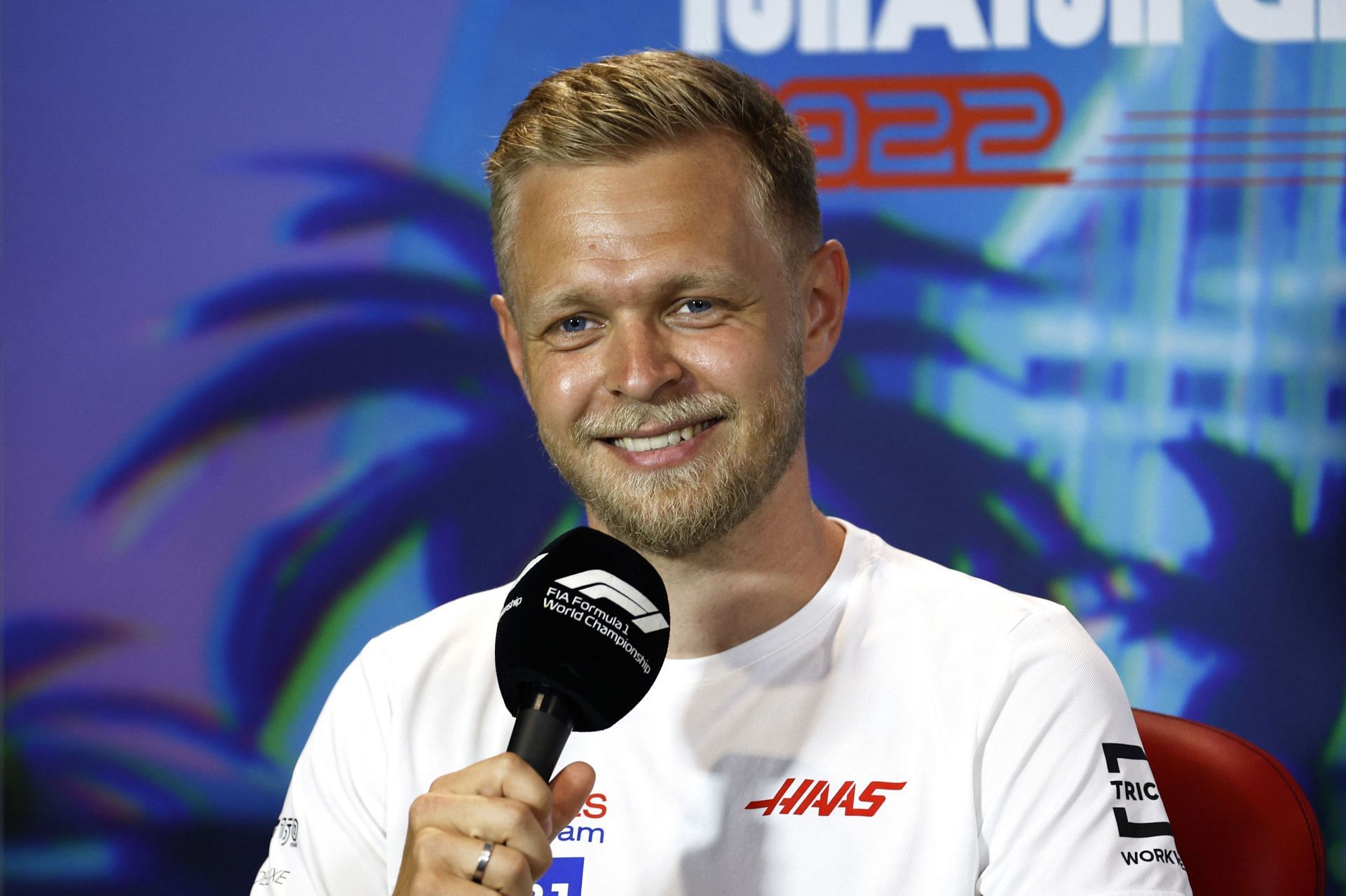 Kevin Magnussen talks in the Drivers&#039; Press Conference before practice ahead of the F1 Grand Prix of Miami (Photo by Jared C. Tilton/Getty Images)