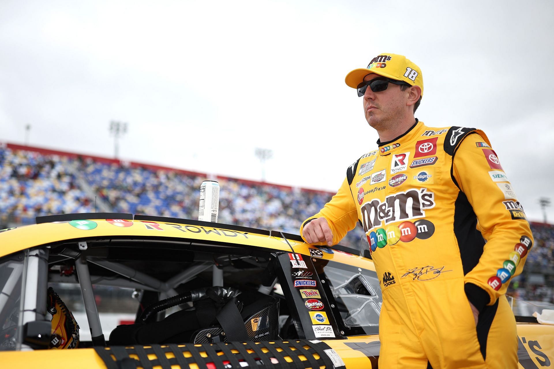 Kyle Busch waits on the grid prior to the NASCAR Cup Series Goodyear 400 at Darlington Raceway