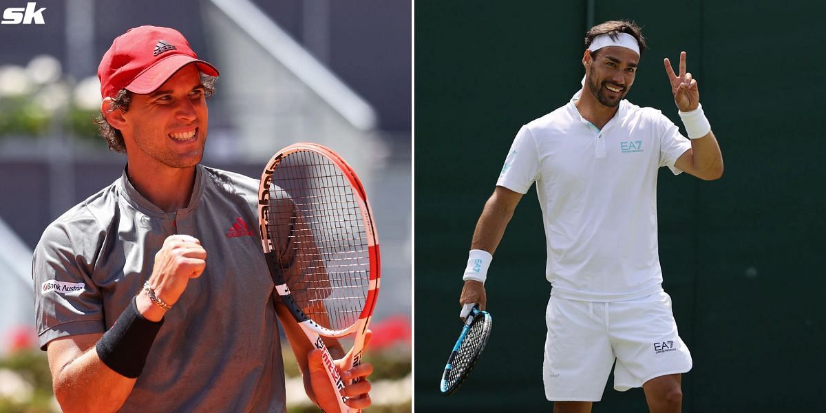 Dominic Thiem (L) and Fabio Fognini.