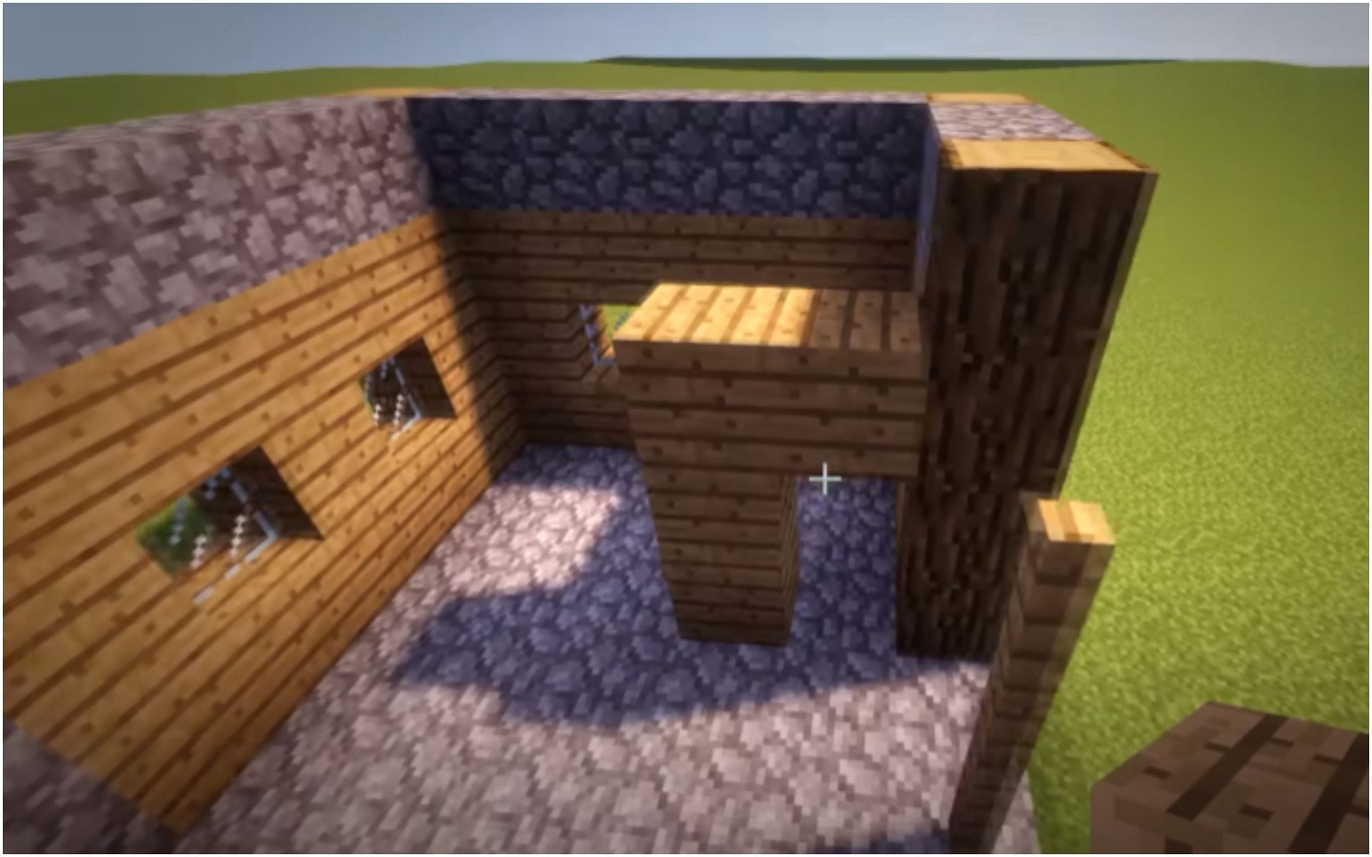 The doorway of the living quarters (Image via Minecraft)